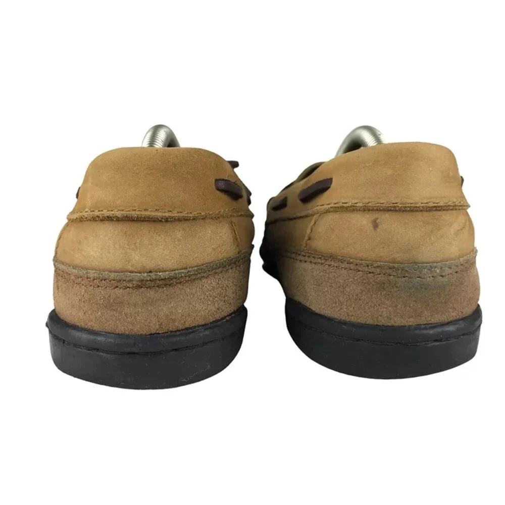 Panama Jack Mens Brown Leather Moc Toe‎ Slip On Boat Shoes Size US 8.5